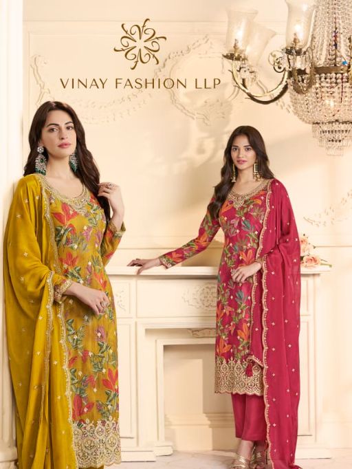 KULEESH GUN GUN Wholesale Embroidered Chinon Salwar Suit