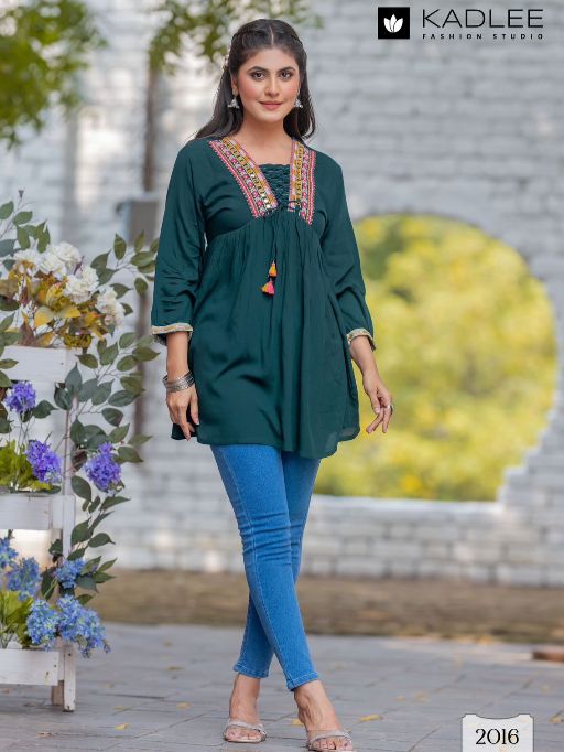 Kadlee Centuri Vol 3 Wholesale Rayon Wrinkle Kurti Collection - Image 4