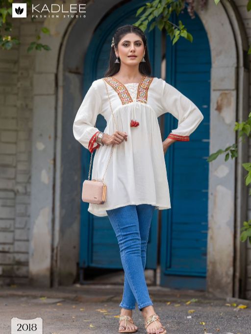 Kadlee Centuri Vol 3 Wholesale Rayon Wrinkle Kurti Collection - Image 5