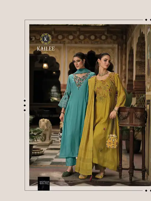 Kailee Meher Wholesale Readymade Premium Kantha Chanderi Salwar Suit - Image 4