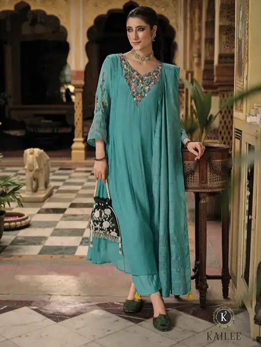 Kailee Meher Wholesale Readymade Premium Kantha Chanderi Salwar Suit - Image 5