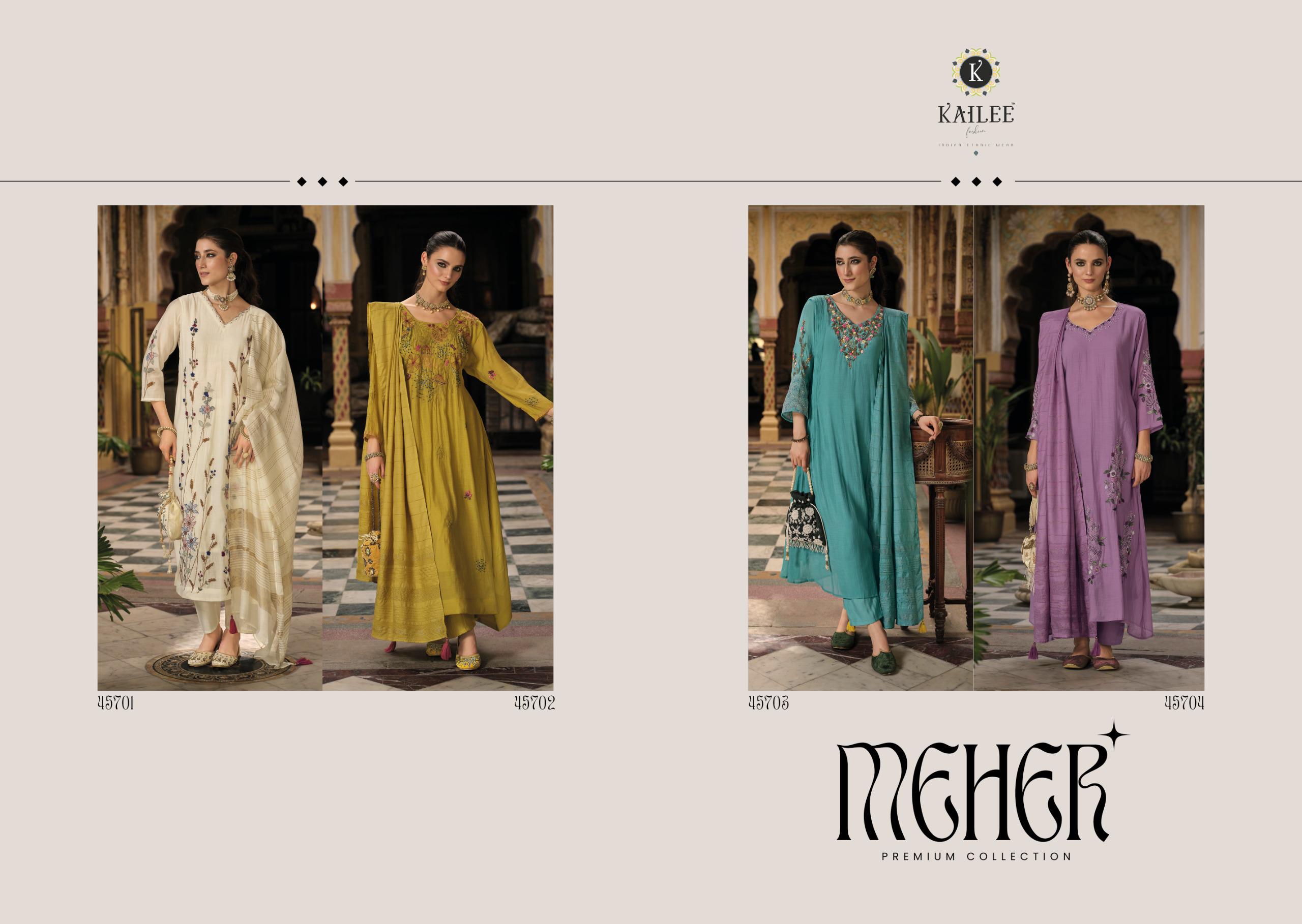 Kailee Meher Wholesale Readymade Premium Kantha Chanderi Salwar Suit - Image 7