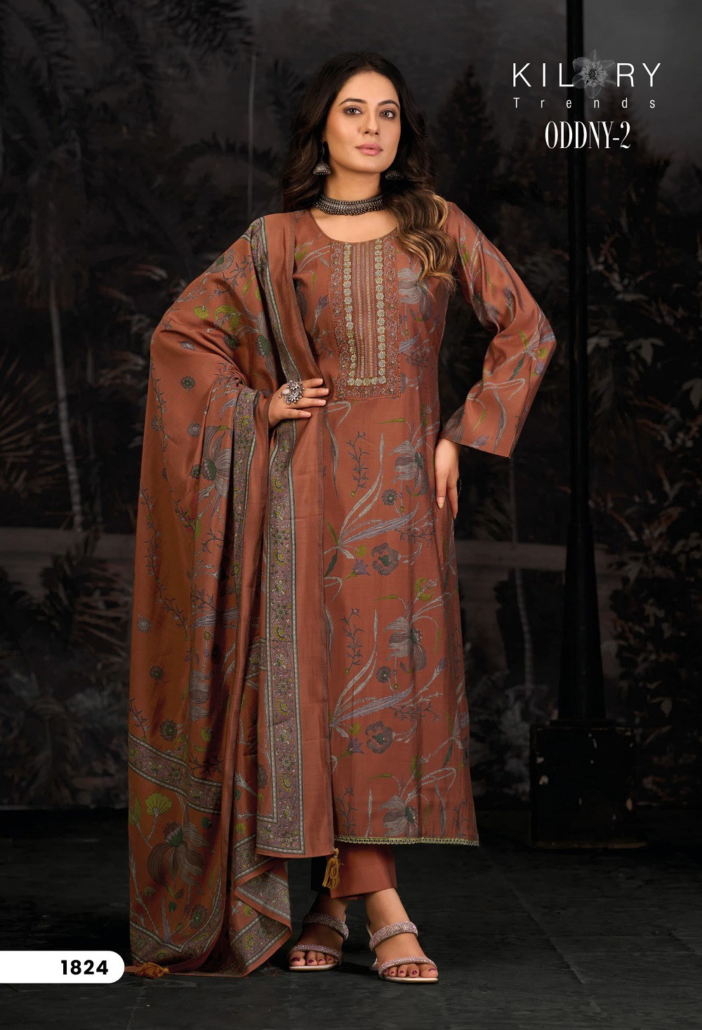 Kilory Oddny 2 Wholesale Maslin Silk Foil Printed Dress Material Collection - Image 7