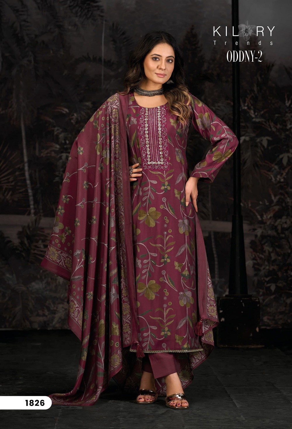 Kilory Oddny 2 Wholesale Maslin Silk Foil Printed Dress Material Collection - Image 2