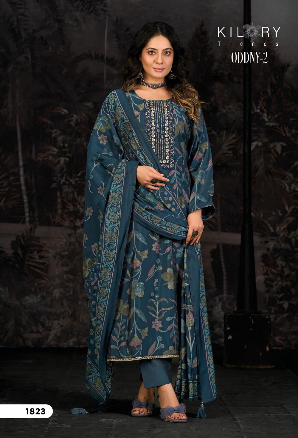 Kilory Oddny 2 Wholesale Maslin Silk Foil Printed Dress Material Collection - Image 3