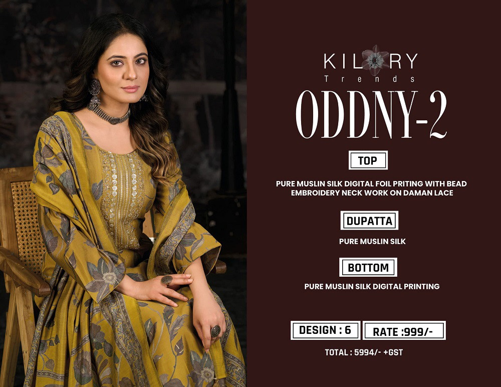 Kilory Oddny 2 Wholesale Maslin Silk Foil Printed Dress Material Collection - Image 4