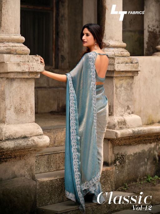 L.T. Fashions Classic Vol. 12 Wholesale NC Malai Silk Embroidery Saree Catalog - Image 2