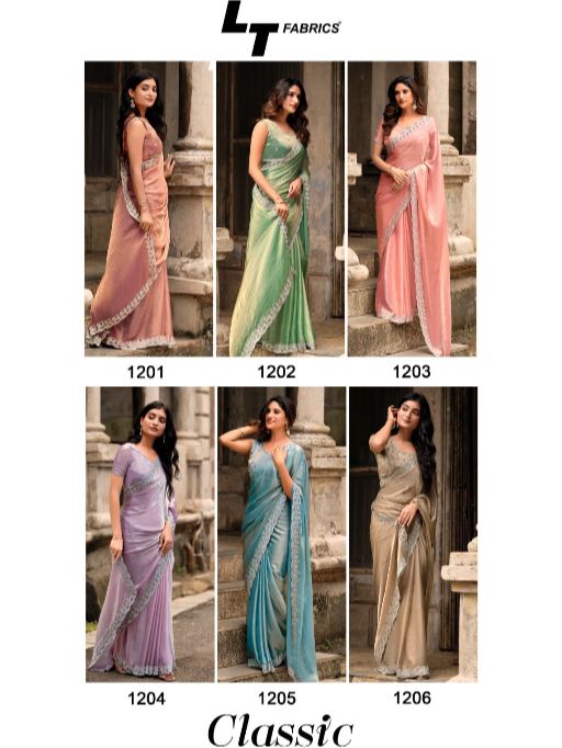 L.T. Fashions Classic Vol. 12 Wholesale NC Malai Silk Embroidery Saree Catalog - Image 12