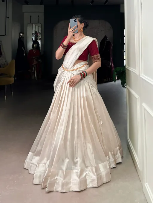 LNB LNB2030 Series Onam Collection Premium Poly Tasar Lehenga Choli