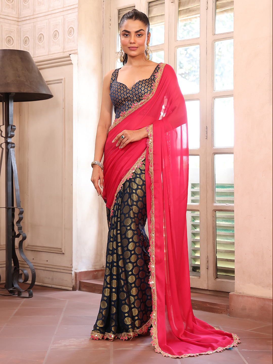 Laxminam 7005 Embellished Sequinned Viscose Saree Catalog