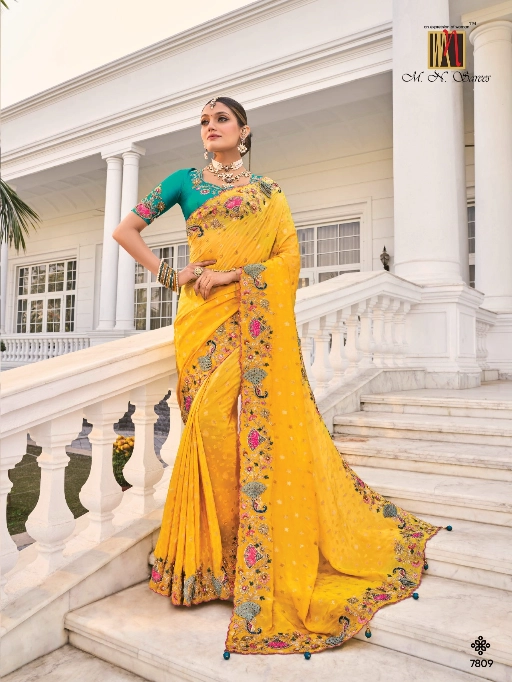 MN Shahi Poshak-3 Silk Banarasi Wholesale Fancy Sarees - Image 12