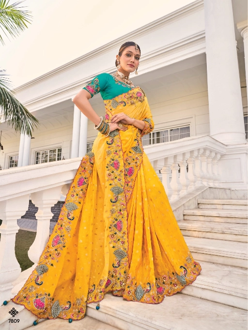 MN Shahi Poshak-3 Silk Banarasi Wholesale Fancy Sarees - Image 11