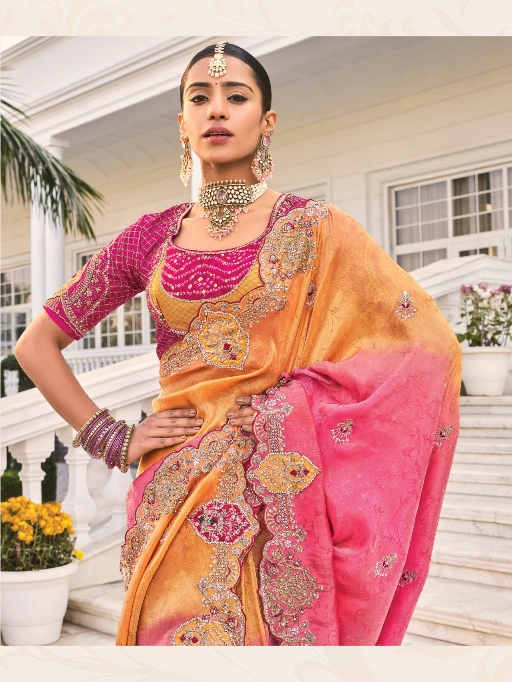 MN Shahi Poshak-3 Silk Banarasi Wholesale Fancy Sarees - Image 4