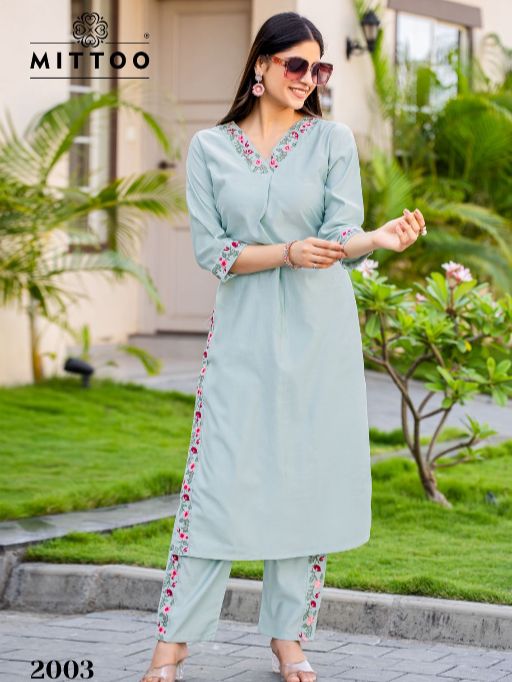 Mittoo Ansuya Wholesale Premium Gadhawal Kurti With Bottom - Image 3