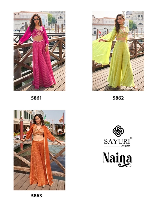 Sayuri Naina Wholesale Viscose Silk Indo Western Catalog - Image 11