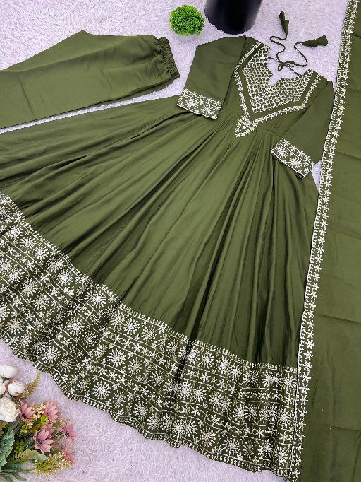 NSR-872 Roman Silk with Embroidery Gown Collection - Image 10