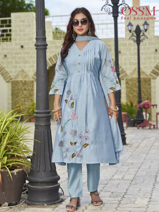 OSSM Festive Stories Vol 05 Wholesale Roman Silk Anarkali Kurti Catalog - Image 8