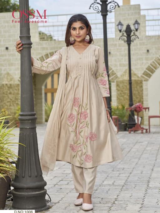 OSSM Festive Stories Vol 05 Wholesale Roman Silk Anarkali Kurti Catalog - Image 2