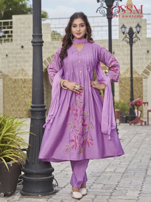 OSSM Festive Stories Vol 05 Wholesale Roman Silk Anarkali Kurti Catalog - Image 6