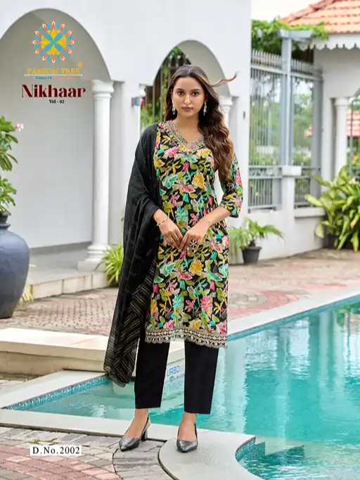 Passion Tree Nikhaar Vol 2 Wholesale Heavy Rayon Kurti with Bottom Dupatta - Image 3