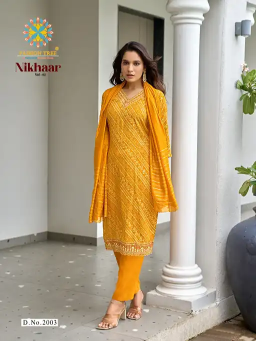 Passion Tree Nikhaar Vol 2 Wholesale Heavy Rayon Kurti with Bottom Dupatta - Image 5
