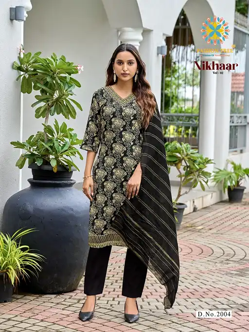 Passion Tree Nikhaar Vol 2 Wholesale Heavy Rayon Kurti with Bottom Dupatta - Image 7