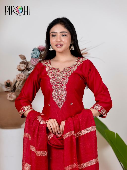 Pirohi Karishma Wholesale Combo set Viscose Veticane Kurti with Bottom Dupatta