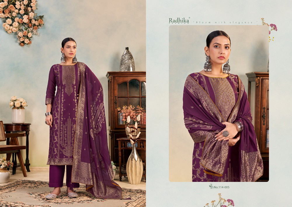 Radhika Azara Banarasi Adha Vol 6 Wholesale Cotton Jacquard Salwar Suit - Image 6