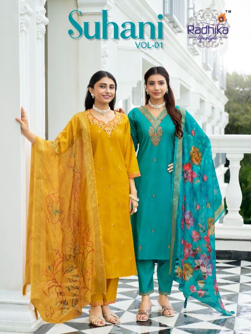 Radhika Life Style Suhani Vol 1 Wholesale Readymade Roman Silk Suit