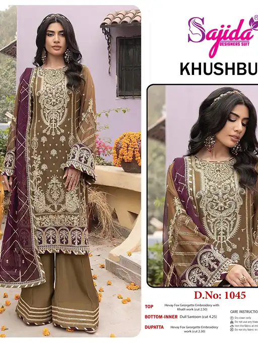 Sajida SD-1045 Georgette Embroidered Designer Pakistani Suit
