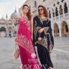 Sayuri Designer Crown Crepe Beaded Embroidered Indo Western Party Wear Suit