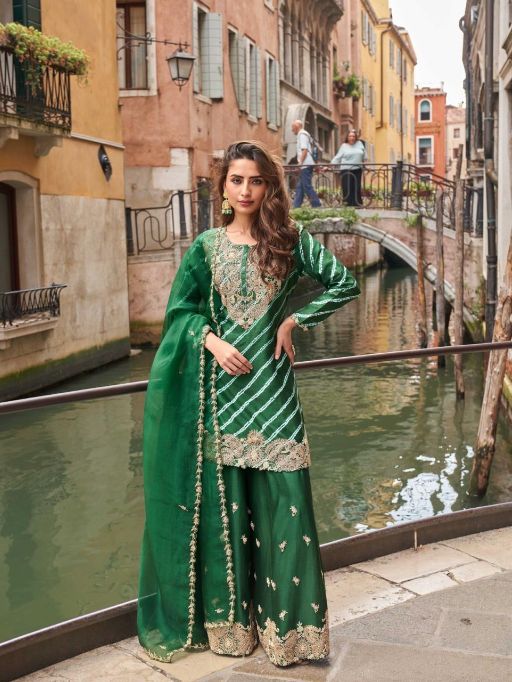 Sayuri Designer Meena Readyamade Premium Chinon Silk Salwar Suit - Image 2