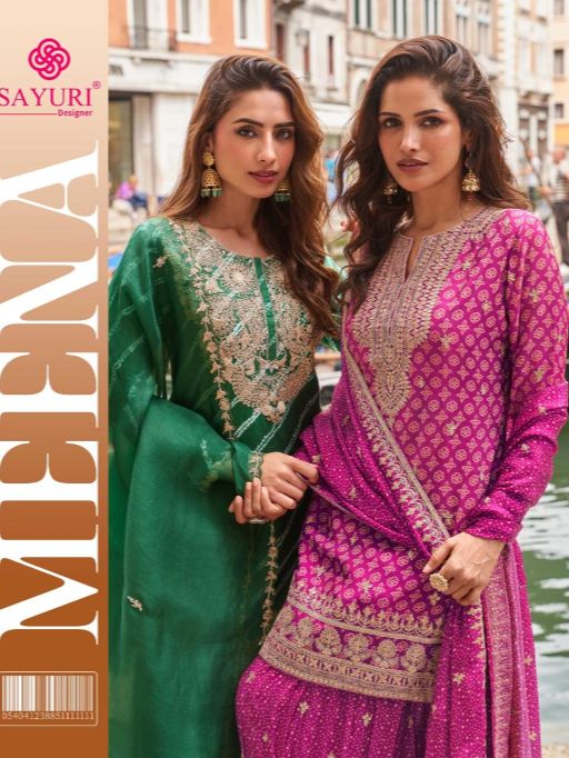 Sayuri Designer Meena Readyamade Premium Chinon Silk Salwar Suit