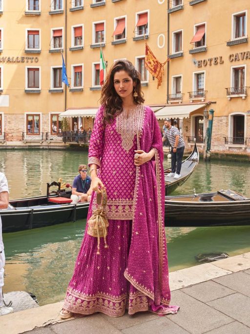 Sayuri Designer Meena Readyamade Premium Chinon Silk Salwar Suit - Image 3