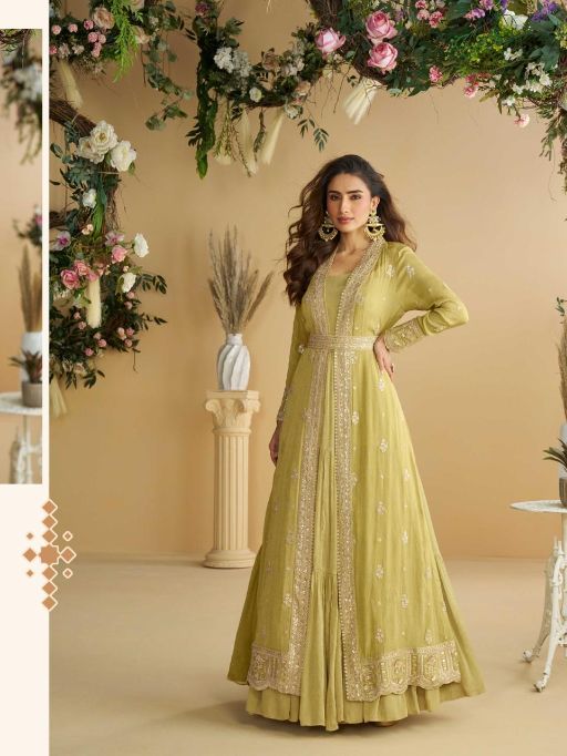 Sayuri Designer Tulip 10092 Series Premium Chinon Silk Gown Catalog