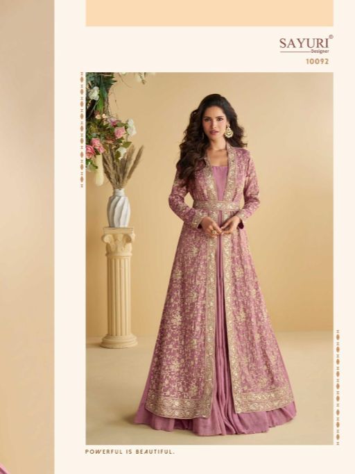Sayuri Designer Tulip 10092 Series Premium Chinon Silk Gown Catalog - Image 5