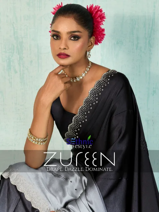 Sethnic Lifestyle Zureen Japan Satin Silk Fancy Saree Catalog