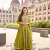 Shop Sayuri Nargis catalog by Sayuri Designer – featuring premium organza silk suits with heavy embroidery, stylish front-cut tops, plazzo pants, and embroidered dupattas. Available in stitched free size at wholesale price.