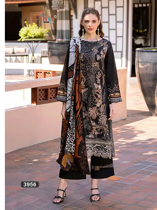 Shree Chevron Vol 12 Wholesale Self Embroidery Cotton Pakistani Suit