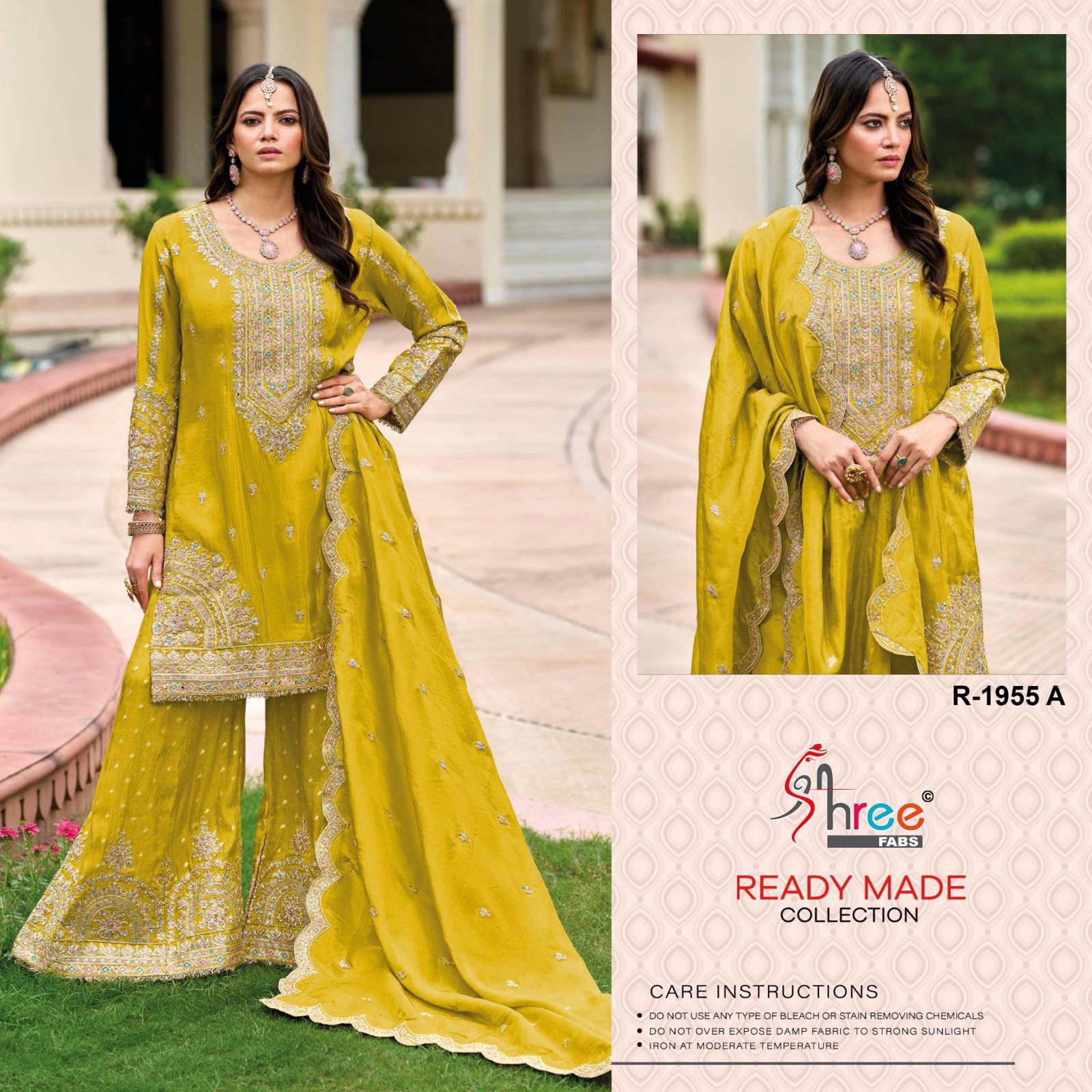 Shree Fabs R 1955 Wholesale Readymade Chinon Sharara Suit Catalog - Image 3
