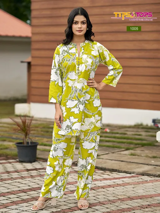 Tips And Tops Fashion Beats Vol 13 Wholesale Rayon Printed Co Ord Set