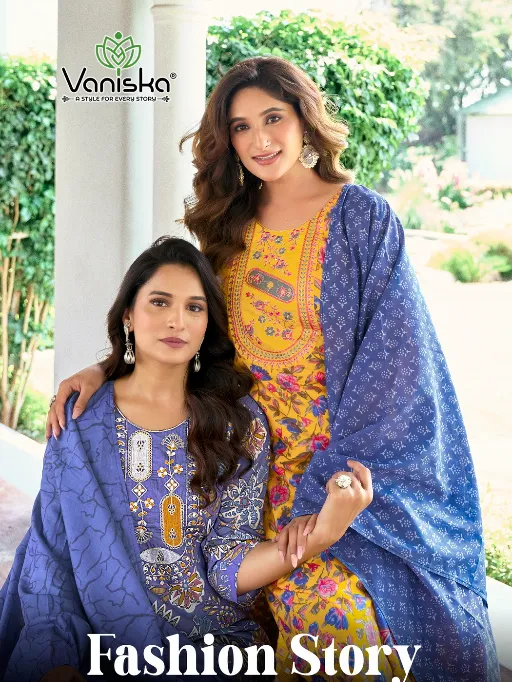Vaniska Fashion Story Vol 1 Wholesale Viscose Chanderi Readymade Salwar Suit