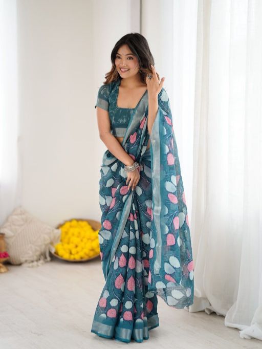 Vardan Ethnic BT 1291 Wholesale Printed Linen Fancy Bollywood Saree Collection