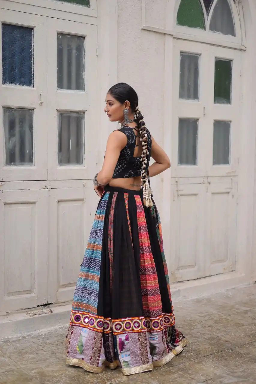 Vardan Ethnic Georgette Kutchi Gamthi Printed Navratri Lehenga Choli - Image 8