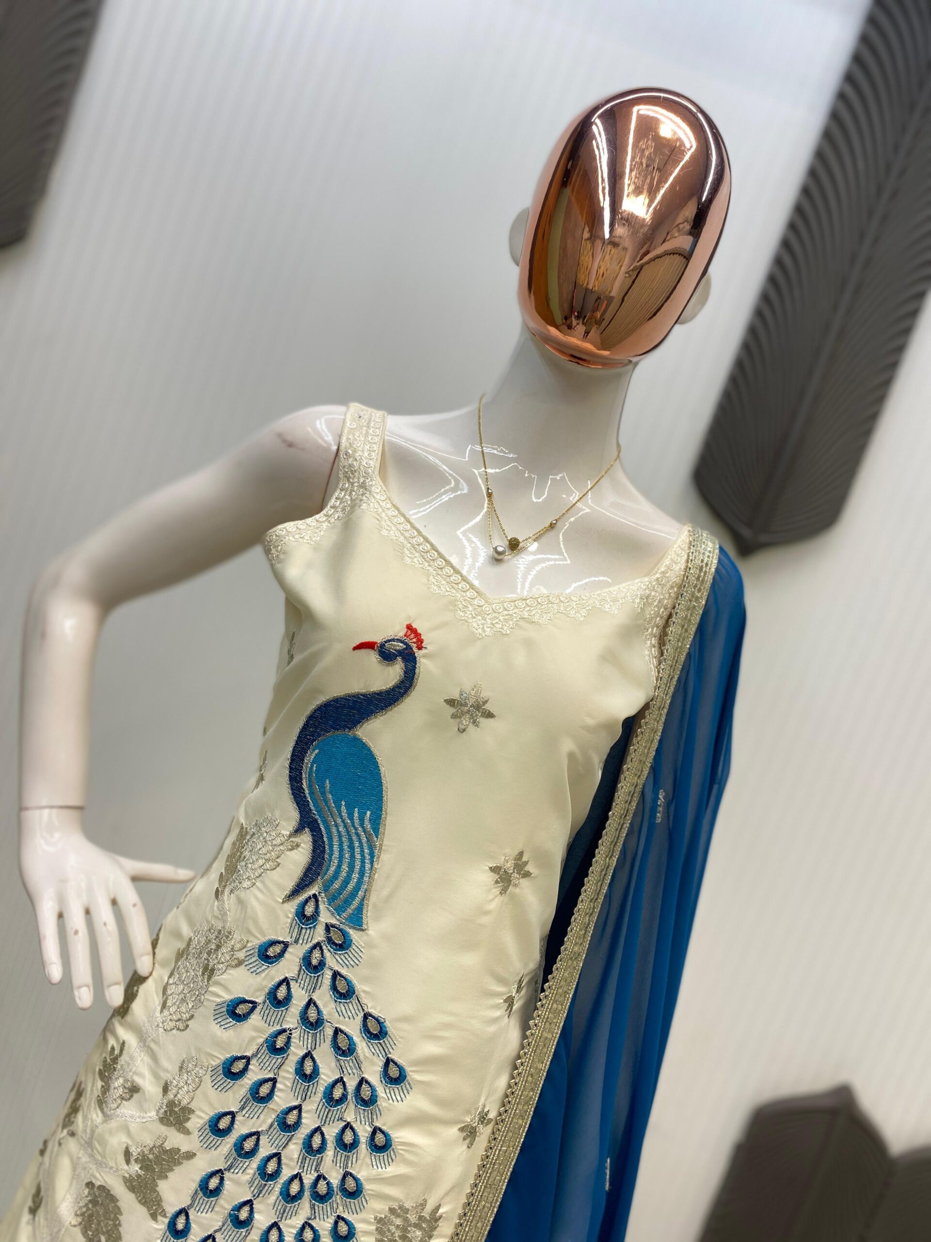 Vardan Ethnic LG-1994 French Crape Embroidered Readymade Salwar Suit - Image 9