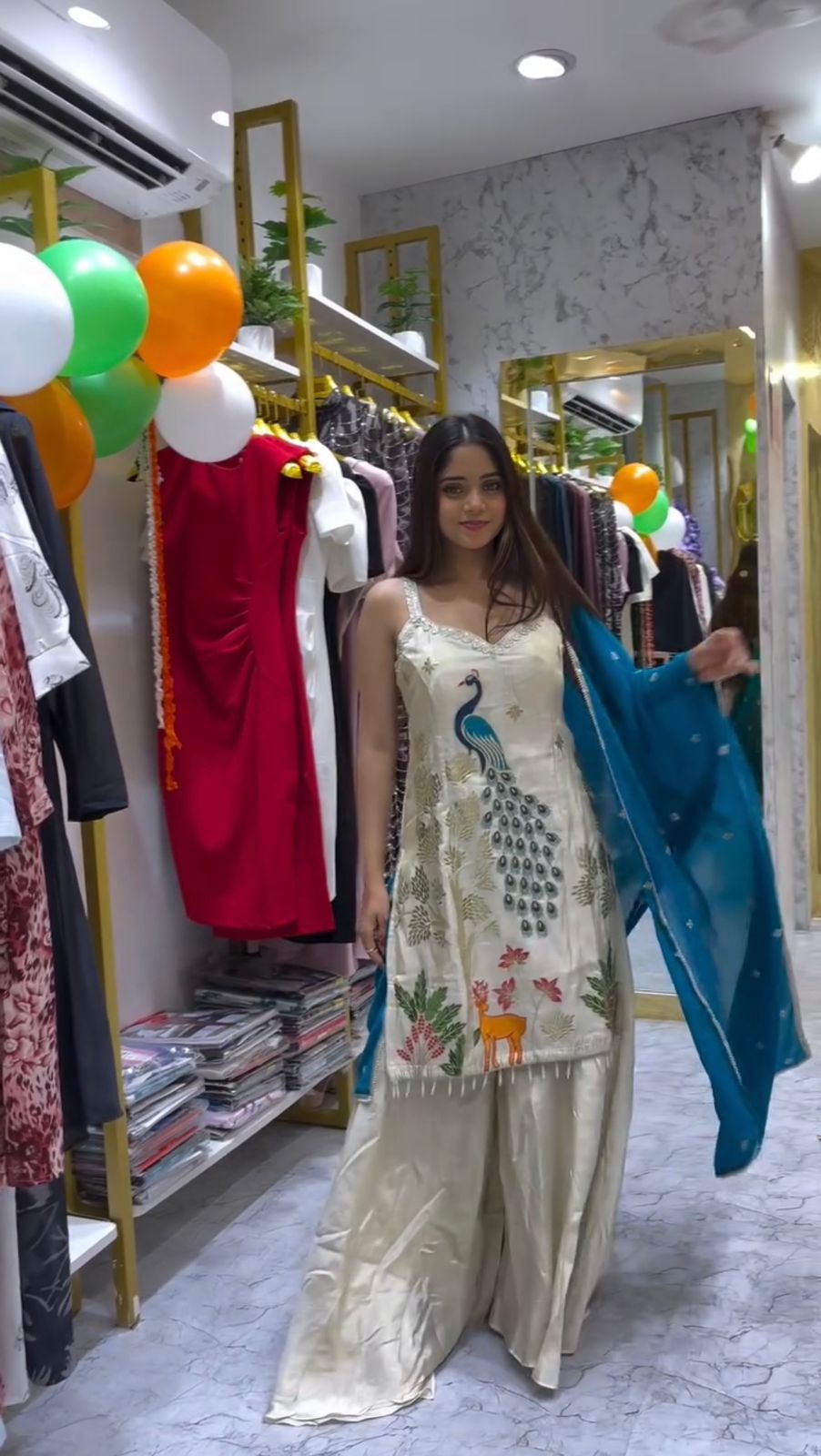 Vardan Ethnic LG-1994 French Crape Embroidered Readymade Salwar Suit - Image 3