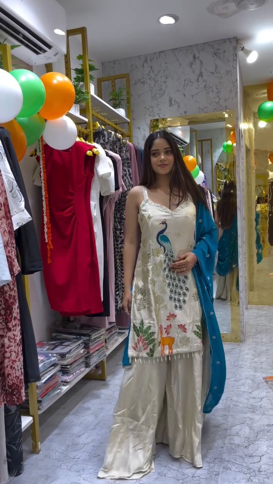 Vardan Ethnic LG-1994 French Crape Embroidered Readymade Salwar Suit - Image 5