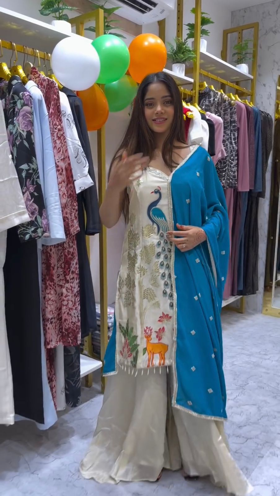 Vardan Ethnic LG-1994 French Crape Embroidered Readymade Salwar Suit - Image 6