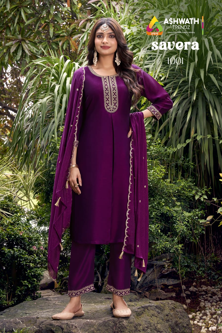 Vardan Ethnic SAVERA Wholesale Blooming Vichitra Kurti With Bottom Dupatta — Wholesale Kurtis, Vardan Ethnic wholesale from Surat - Gallery Image 5