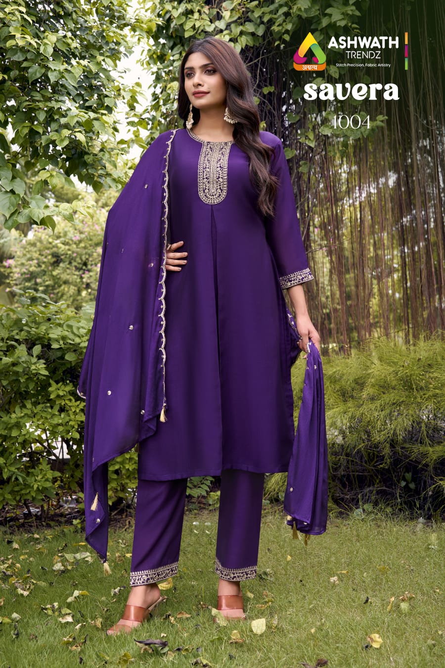 Vardan Ethnic SAVERA Wholesale Blooming Vichitra Kurti With Bottom Dupatta — Wholesale Kurtis, Vardan Ethnic wholesale from Surat - Gallery Image 3